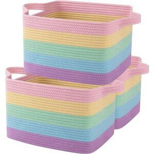 Storage Basket, Woven Baskets for Storage, Cotton Rope Basket for toys
